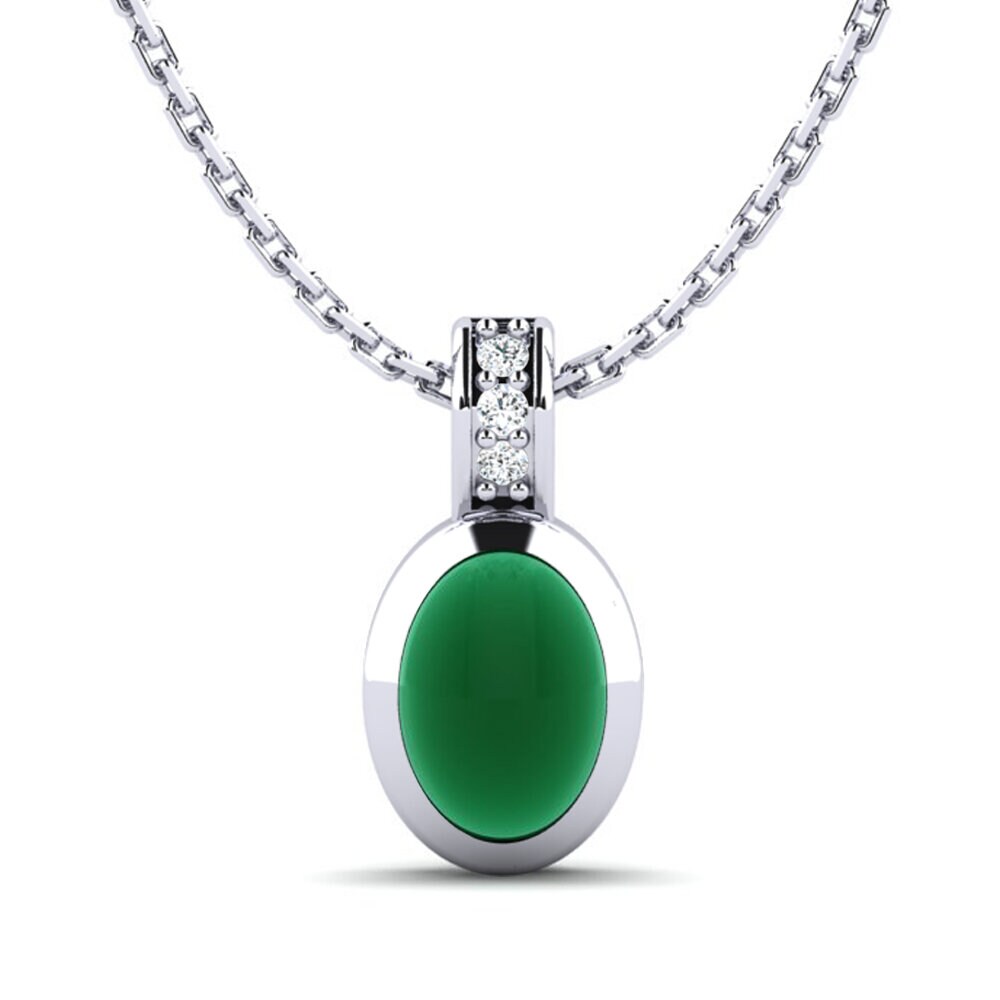 Paladio 950 Esmeralda Cabujón Colgante de Mujer Nantale