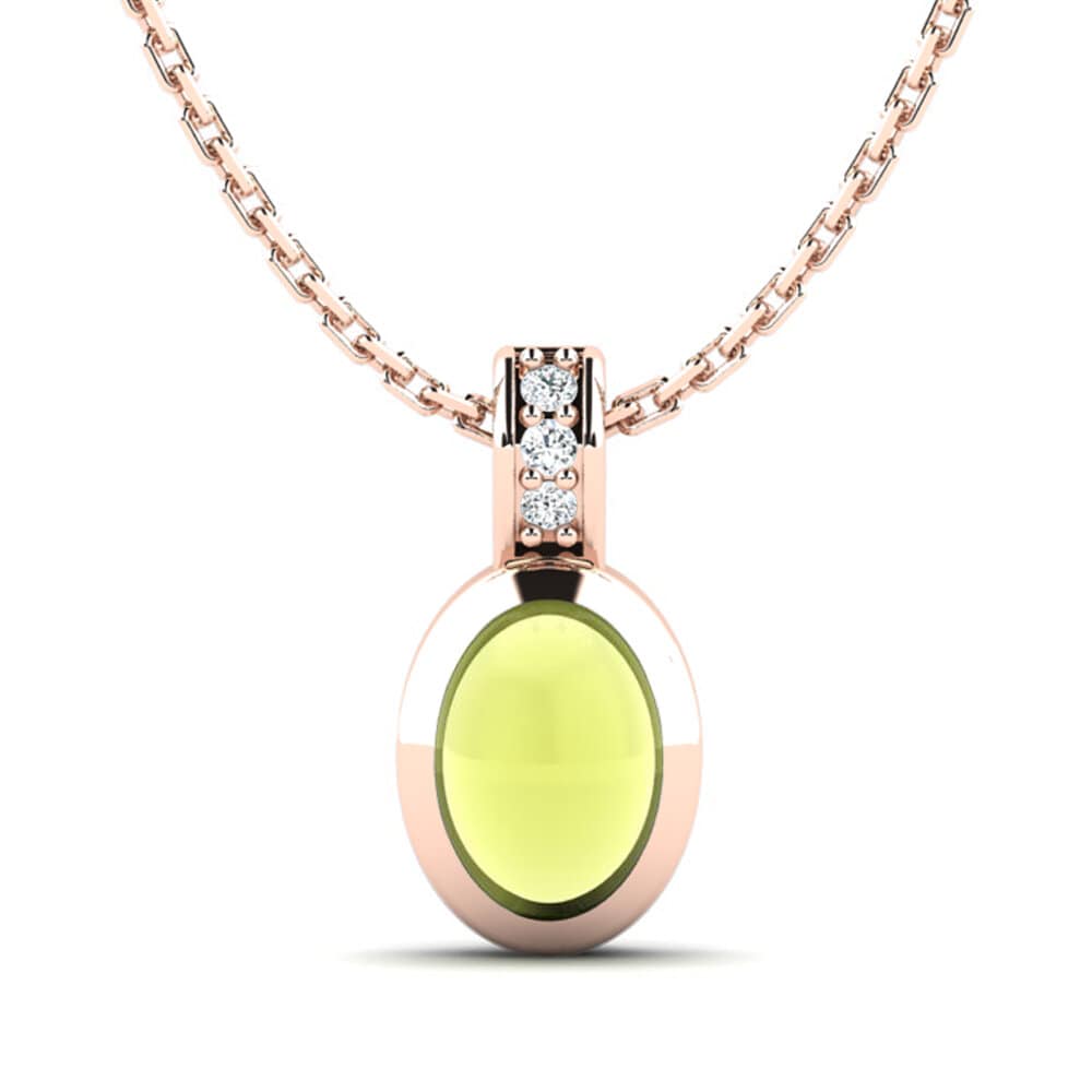 14k Oro Rosa Topacio Limón Cabujón Colgante de Mujer Nantale