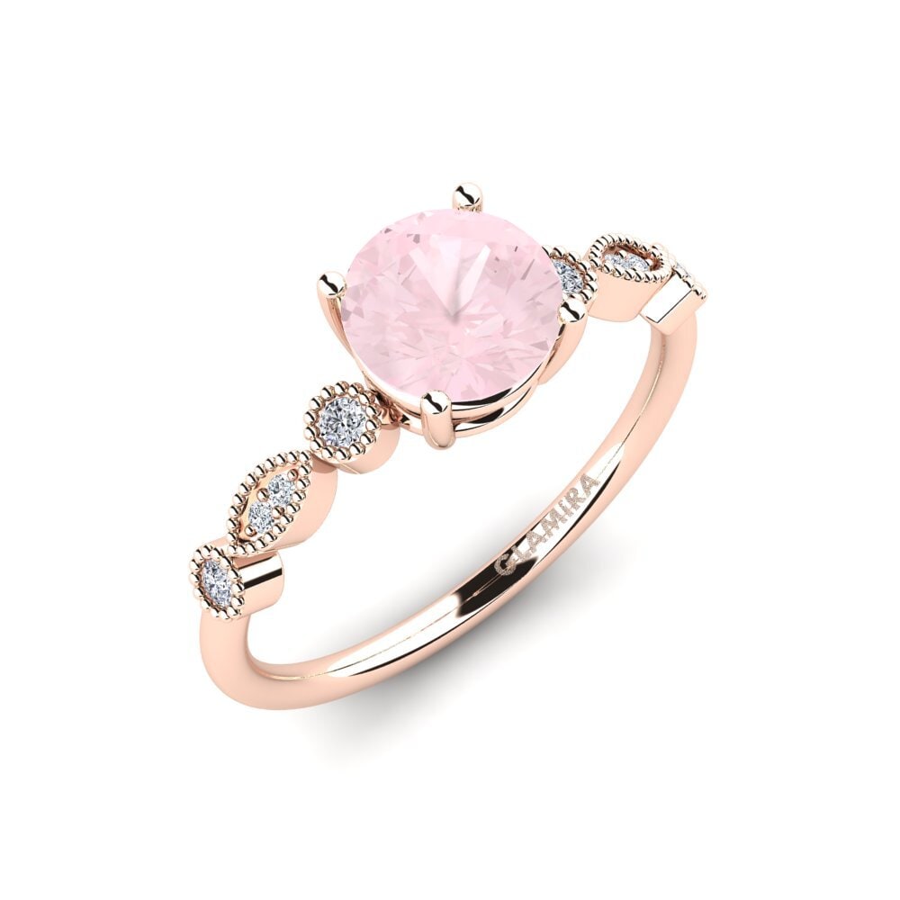 9k Rose Gold Rose Quartz Engagement Ring Naola
