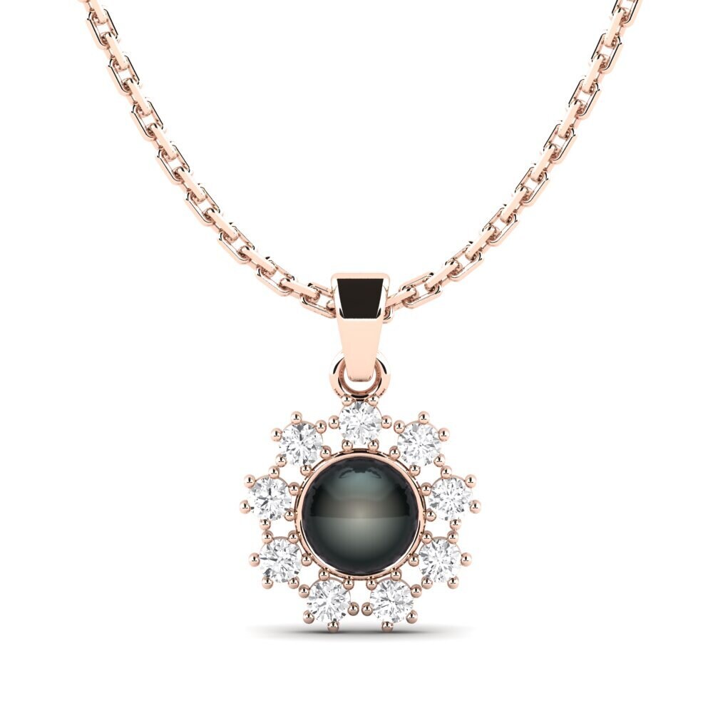 Rotgold 750 Weißer Saphir Damen anhänger Narewos