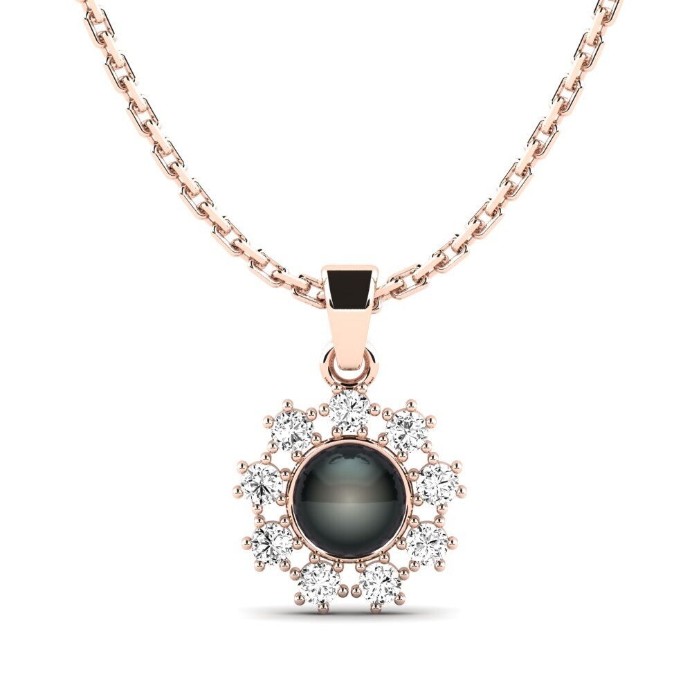 Rotgold 750 Moissanit Damen anhänger Narewos