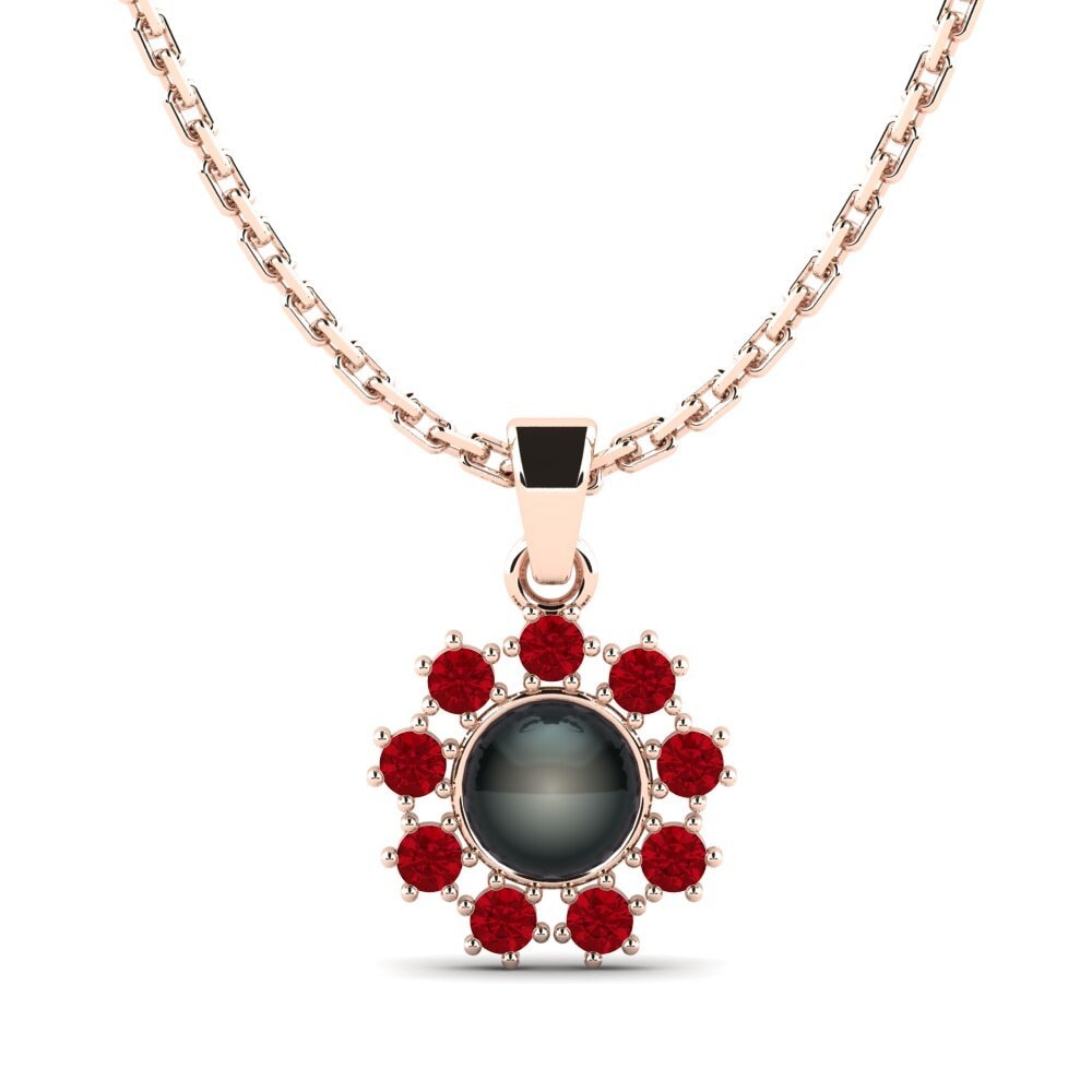 Rotgold 585 Roter Zirkonia Damen anhänger Narewos