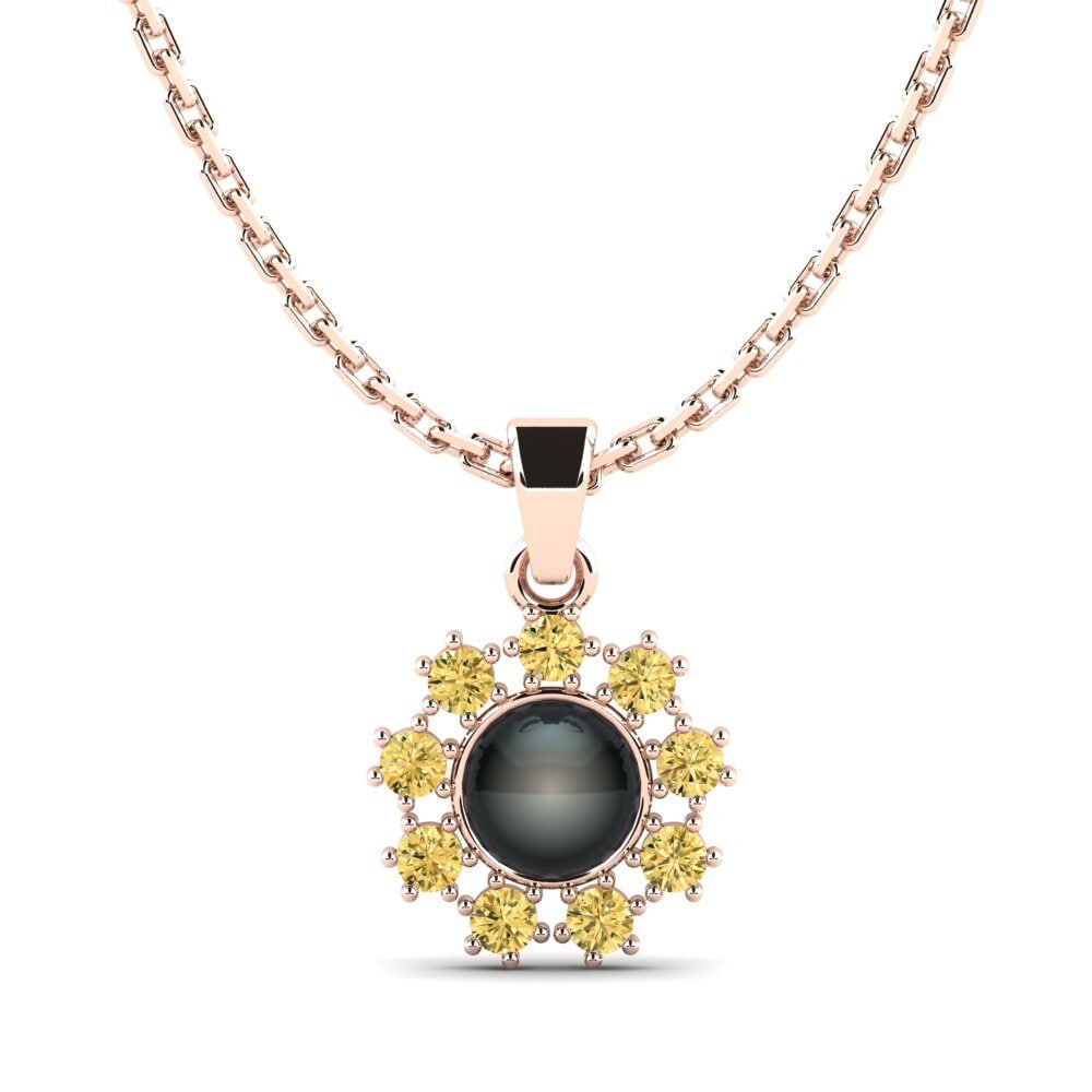 Rotgold 585 Gelber Diamant Damen anhänger Narewos