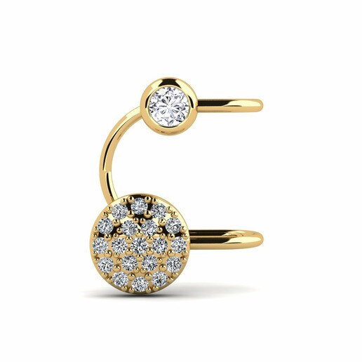 Earring Narfi 585 Yellow Gold & Diamond & Swarovski Crystal