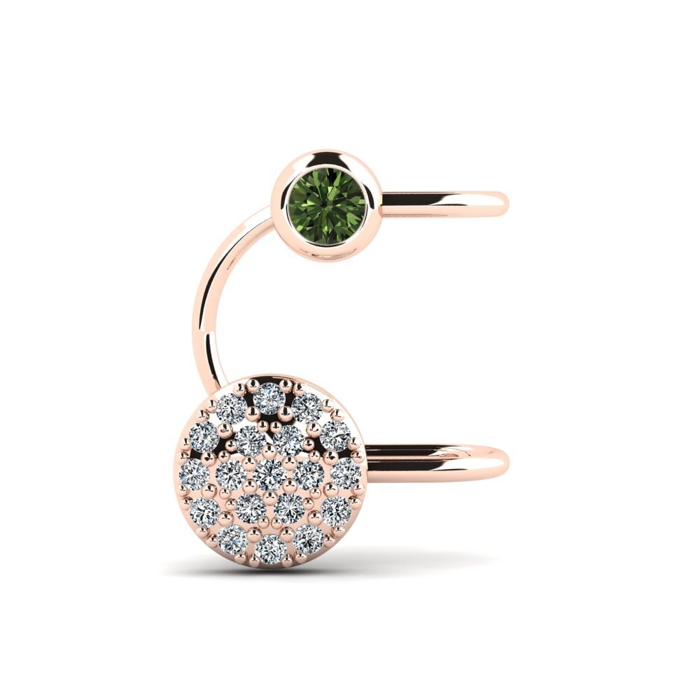 9ct Rose Gold Green Sapphire Women's Earring Narfi