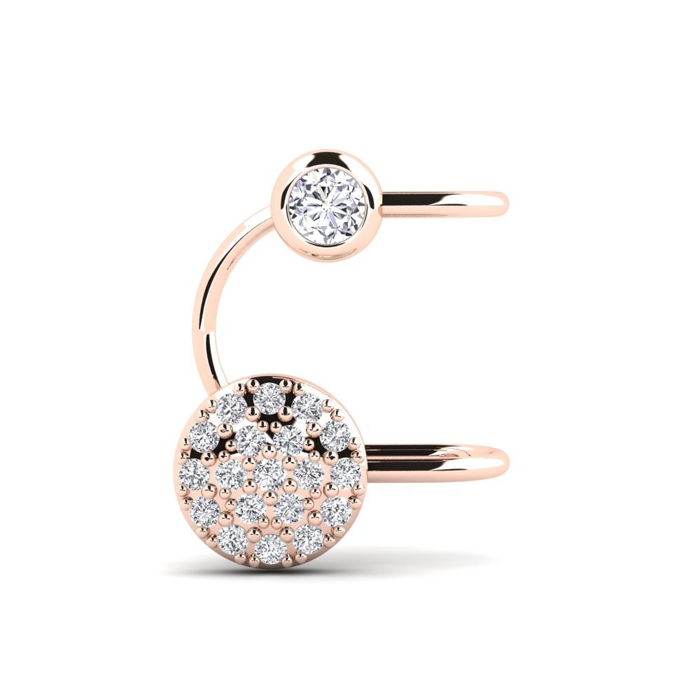 14k Oro Rosa Diamante cultivado en laboratorio Pendiente de mujer Narfi