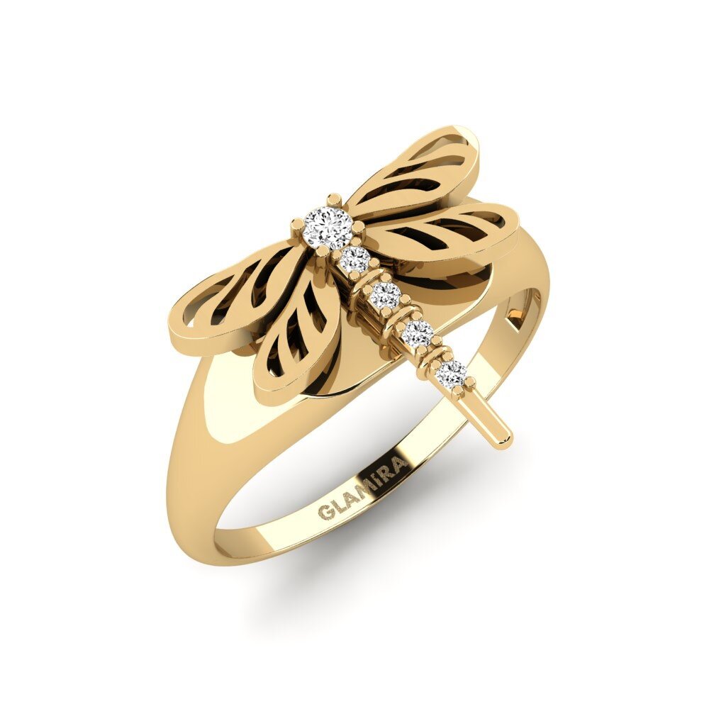 Or Jaune 9k Moissanite Bague Nasinu
