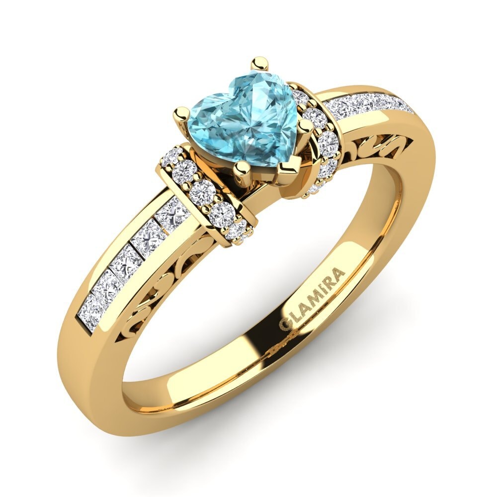 Blue Zircon Engagement Ring Natalie
