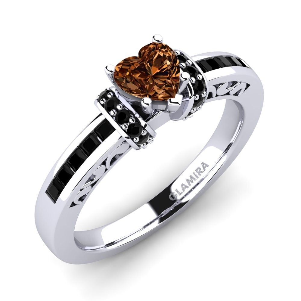9ct White Gold Brown Diamond Engagement Ring Natalie
