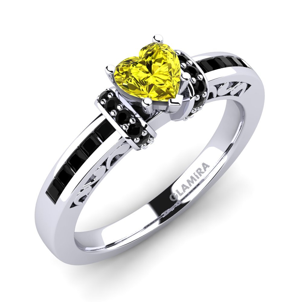 950 Platinum Yellow Diamond Engagement Ring Natalie