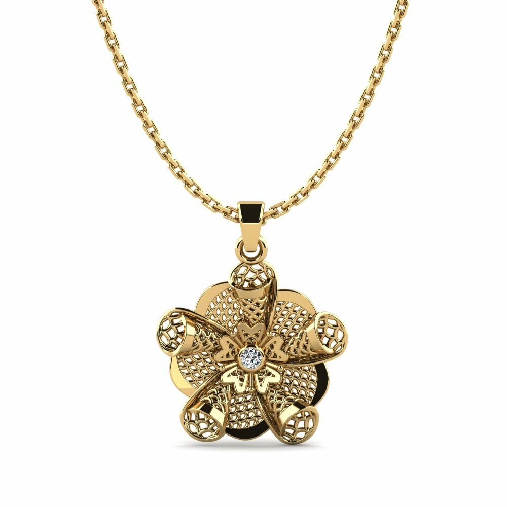 Or Jaune 14k Pendentif pour femme Nathalie