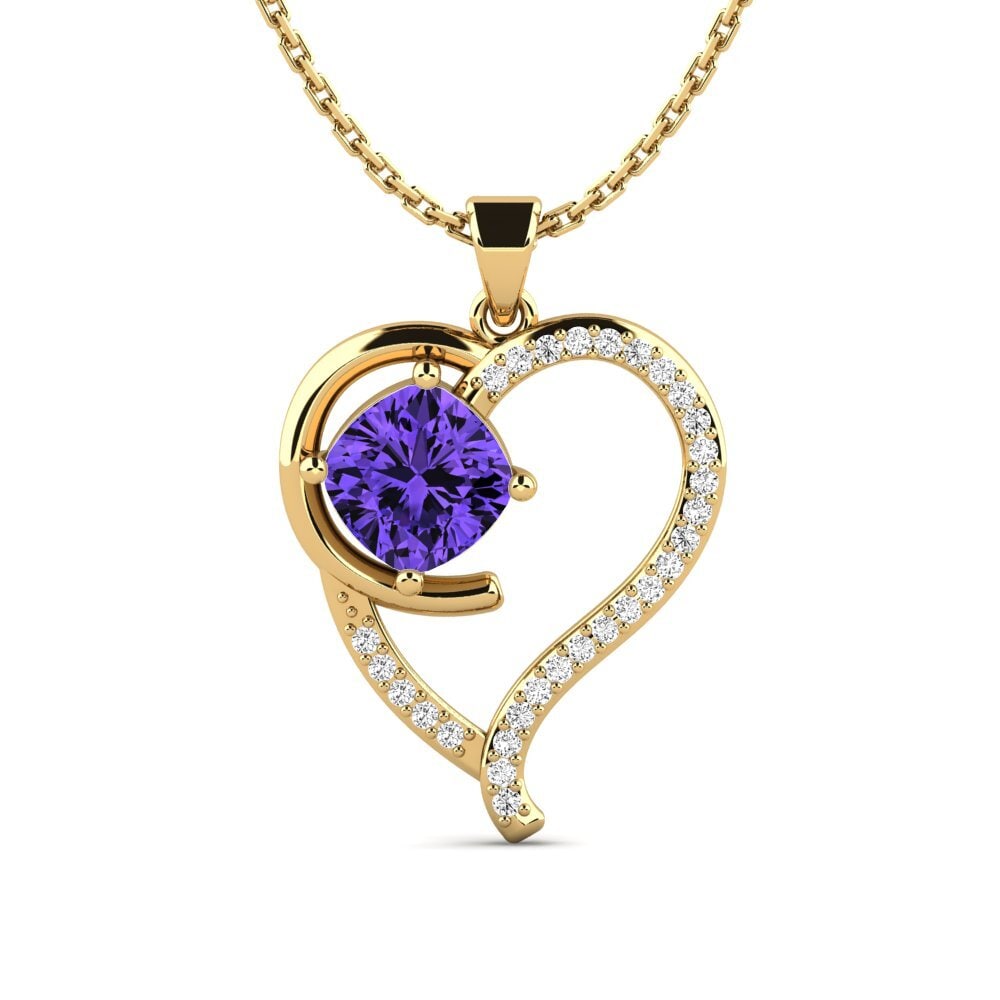 Gelbgold 585 Tansanit Damen anhänger Natheldis