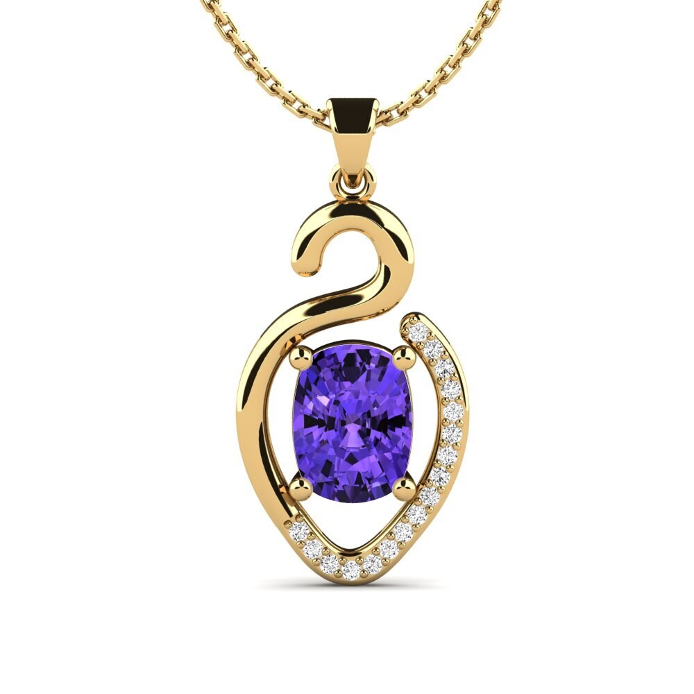 Gelbgold 585 Tansanit Damen anhänger Natonia