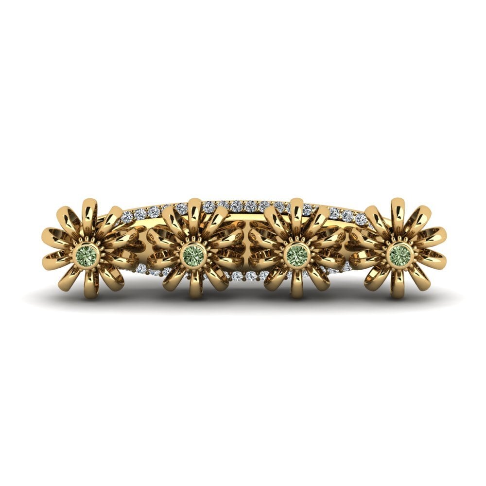 Gelbgold 375 Grüner Diamant Brosche Nausea