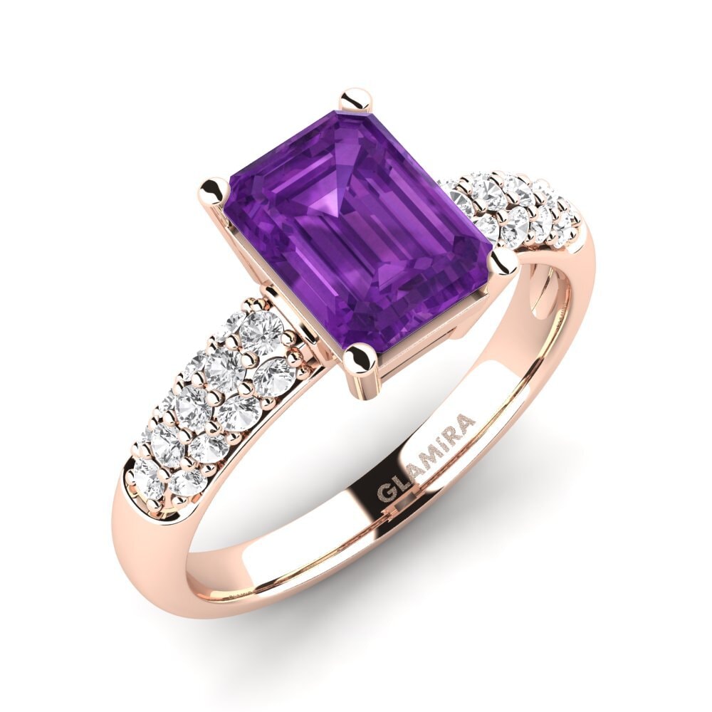 9K Rose Gold Engagement Ring Navarra
