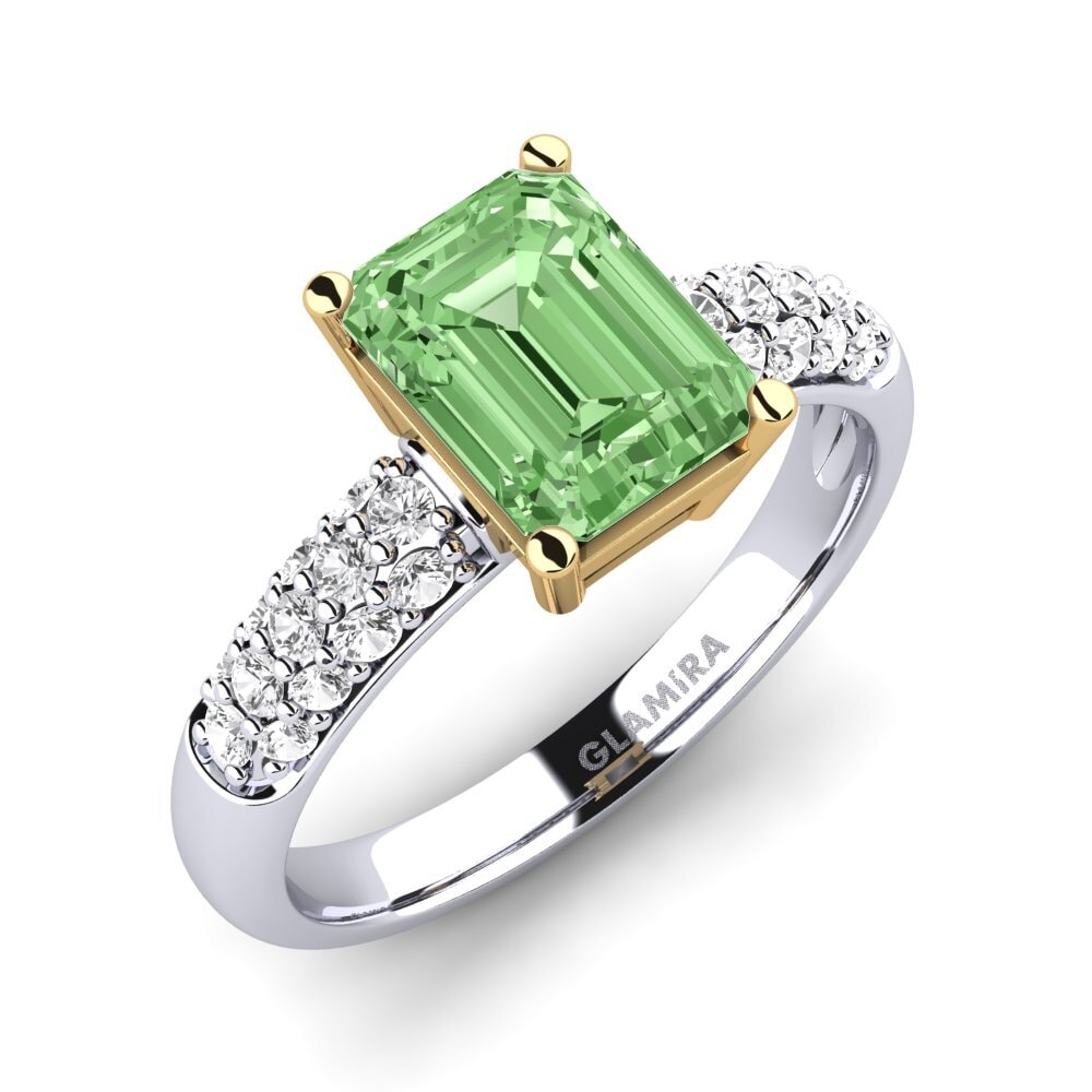 14k Oro Blanco & Amarillo Anillo de compromiso Navarra