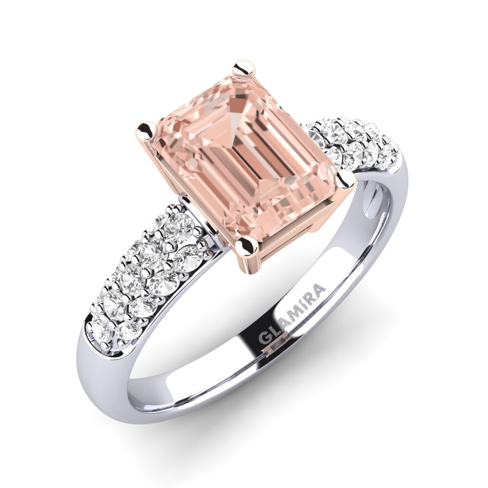 18k Oro Blanco & Rosa Anillo de compromiso Navarra