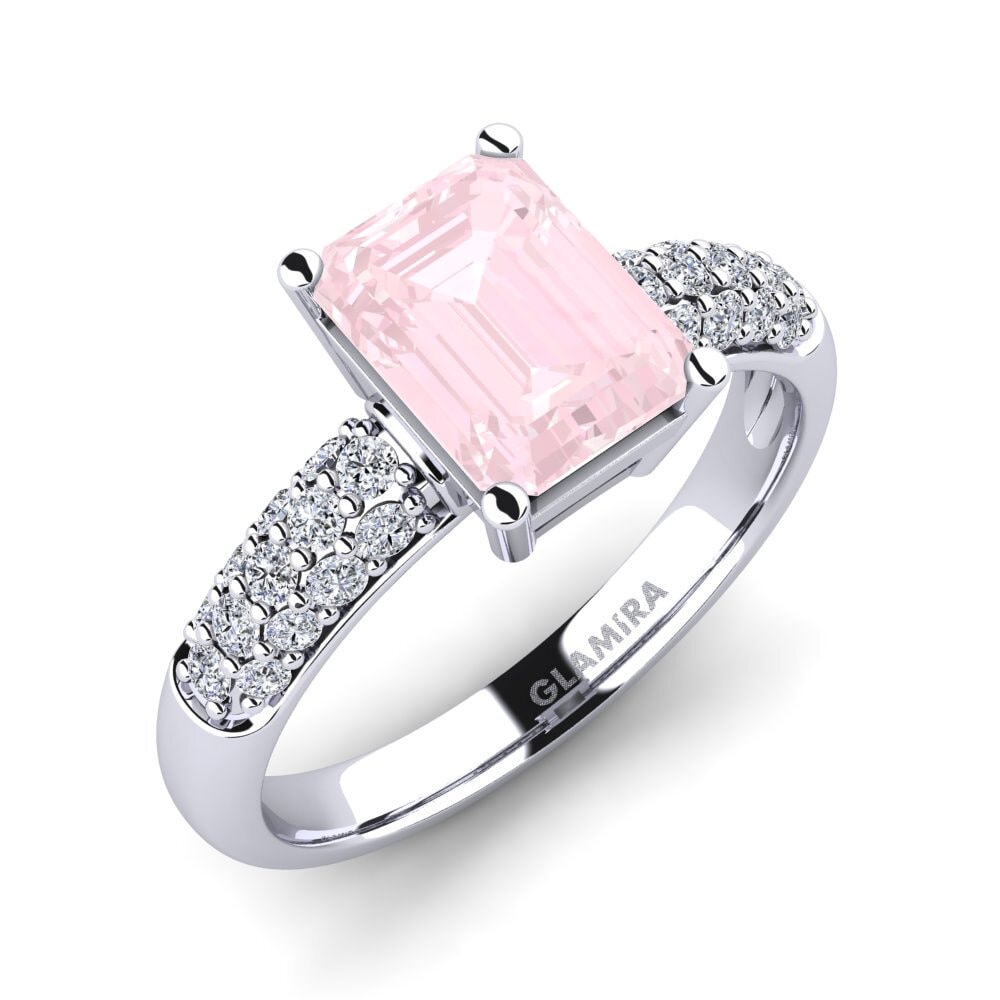 Rose Quartz Engagement Ring Navarra