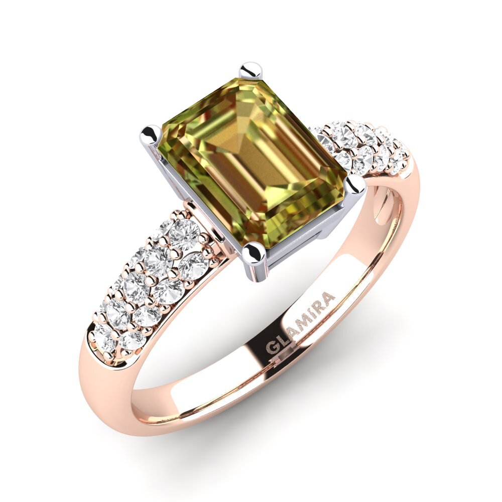 18ct Rose & White Gold Engagement Ring Navarra