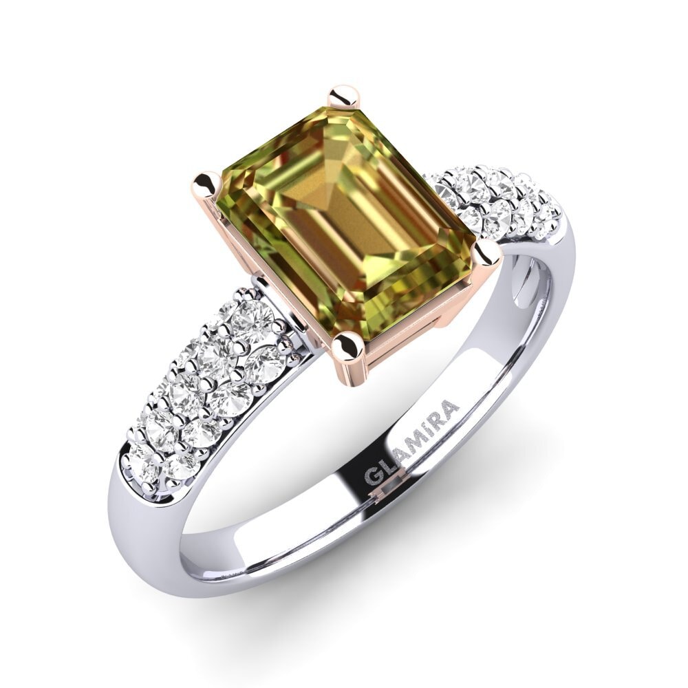 18k Oro Blanco & Rosa Anillo de compromiso Navarra