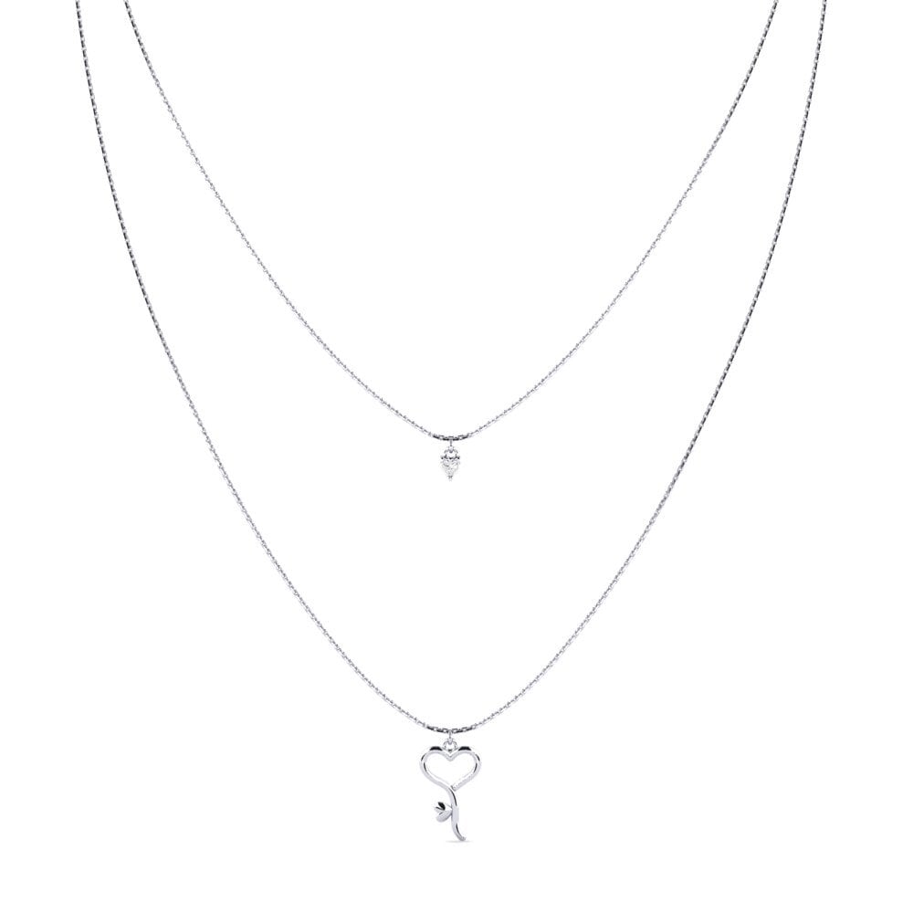 Trái Tim Đá Sapphire Trắng Dây chuyền nữ Navika