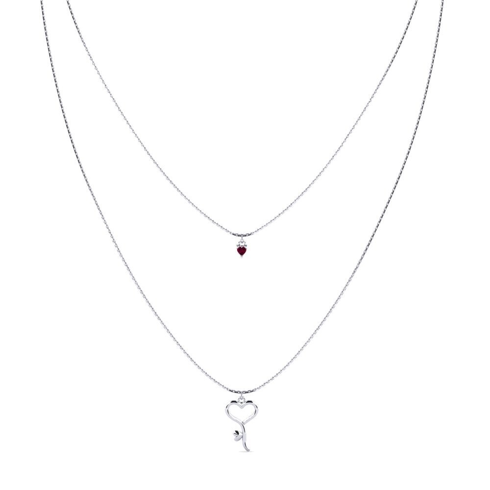 Trái Tim Đá Rhodolite Dây chuyền nữ Navika