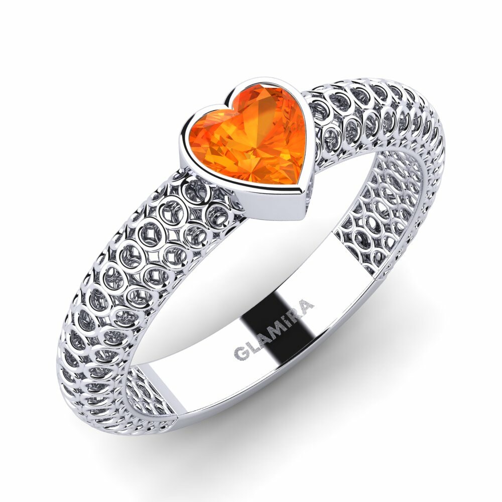 Orange Sapphire Engagement Ring Nazana