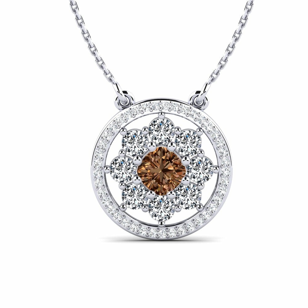Flower Brown Diamond Necklaces