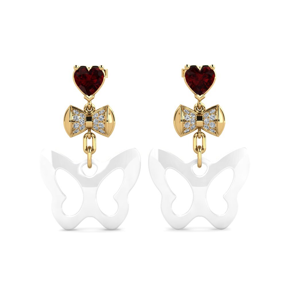 Heart Garnet Women's Earring Nea