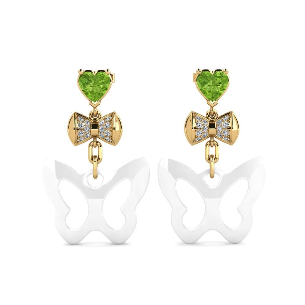 9ct Yellow Gold Peridot Women's Earring Nea