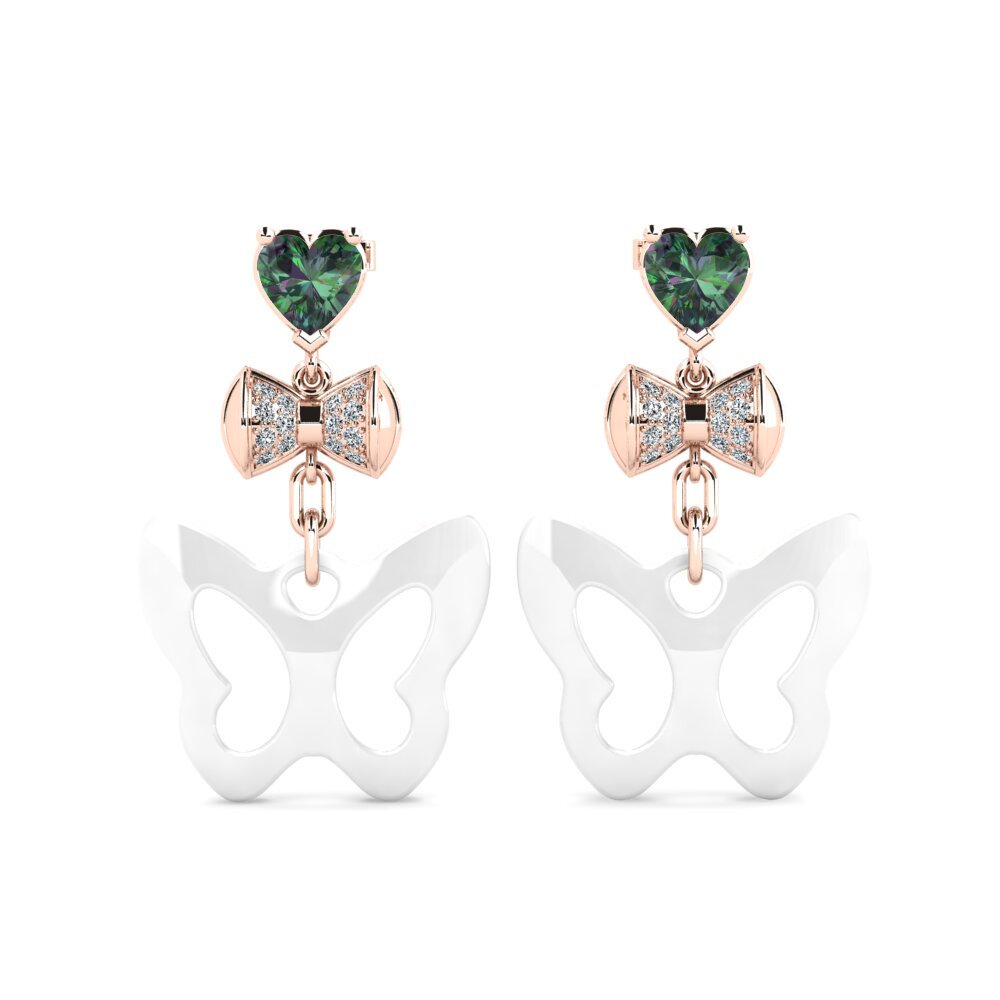 18ct Rose Gold Mystic Topaz Women's Earring Nea