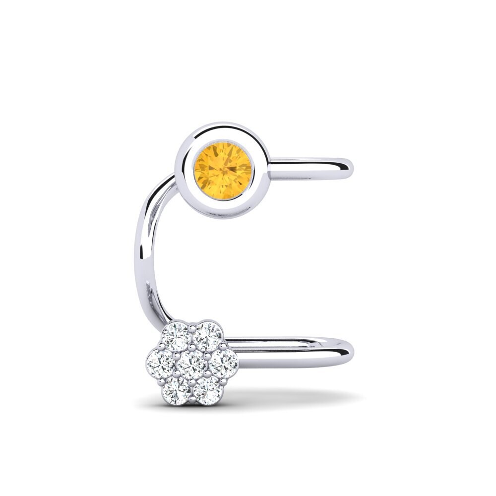950 Platinum Citrine Women's Earring Nedeau