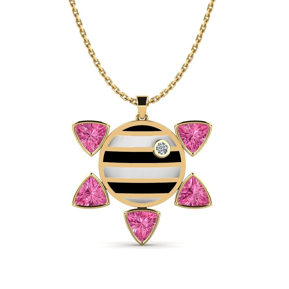 Trillion Pink Tourmaline Women's Pendant Needle