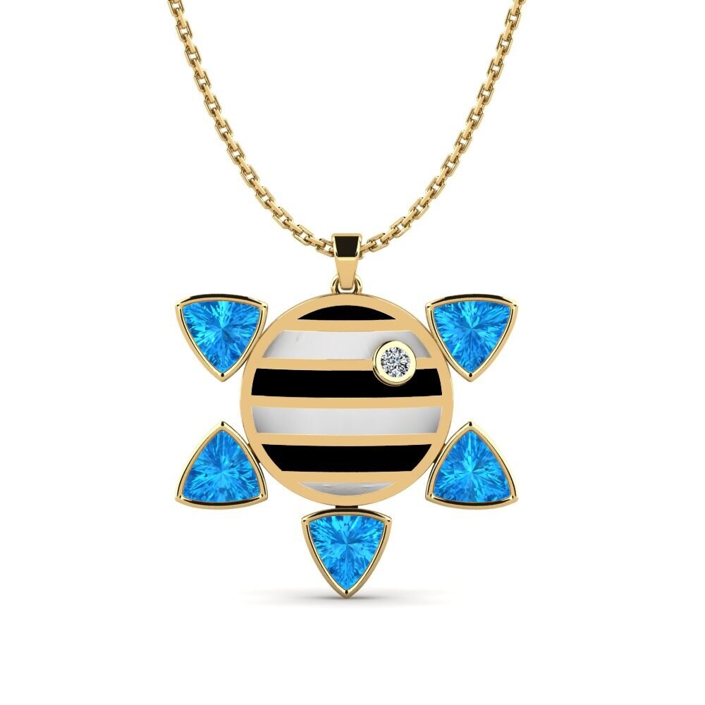 Blue Topaz Women's Pendant Needle