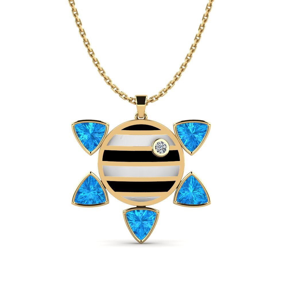 Blue Topaz Women's Pendant Needle