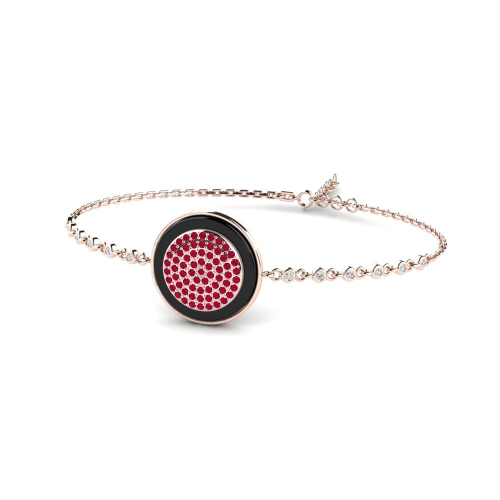 18k Oro Rosa Rubí Pulsera de Mujer Neher