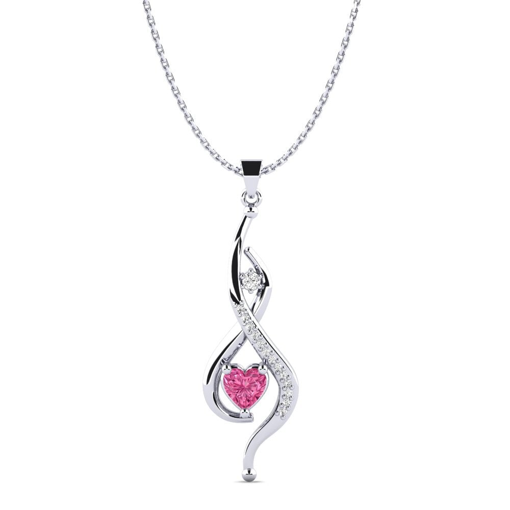 Trái Tim Đá Tourmaline Hồng / Bích tỷ Mặt dây chuyền nữ Neidelin