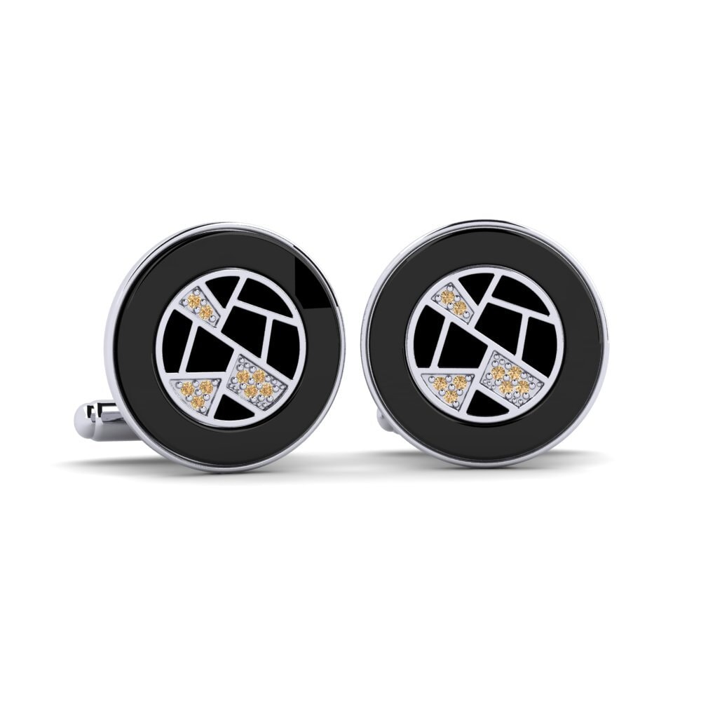 950 Palladium Brown Diamond Cufflink Neider