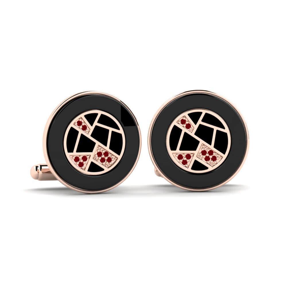 14k Oro Rosa Circonita Roja Gemelo Neider