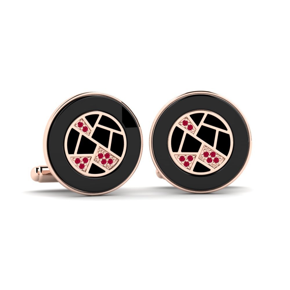 9k Oro Rosa Rubí Gemelo Neider