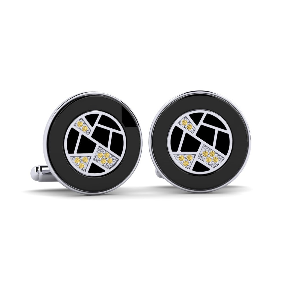 950 Palladium Yellow Diamond Cufflink Neider