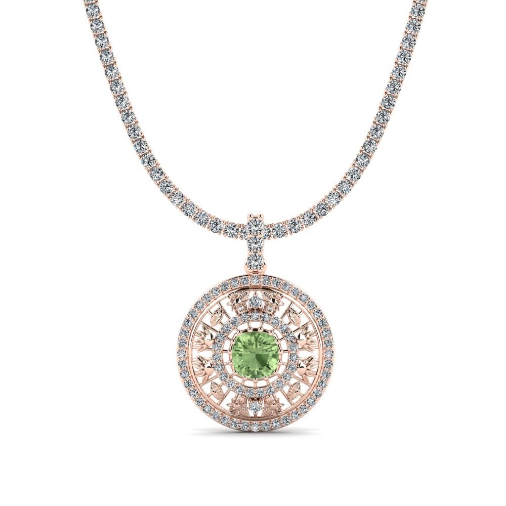 14k Oro Rosa Zafiro Verde Tennis Nekmits