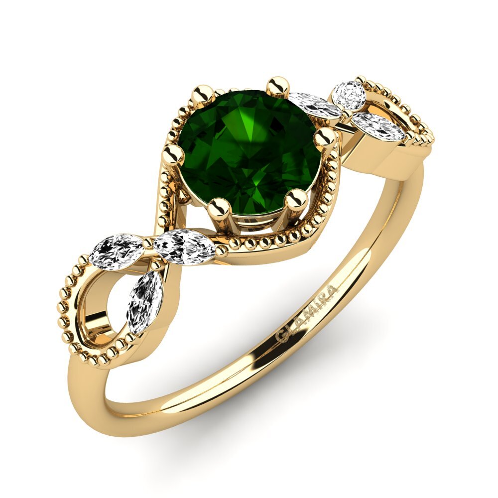 Turmalina verde Anillo de Mujer Nelen