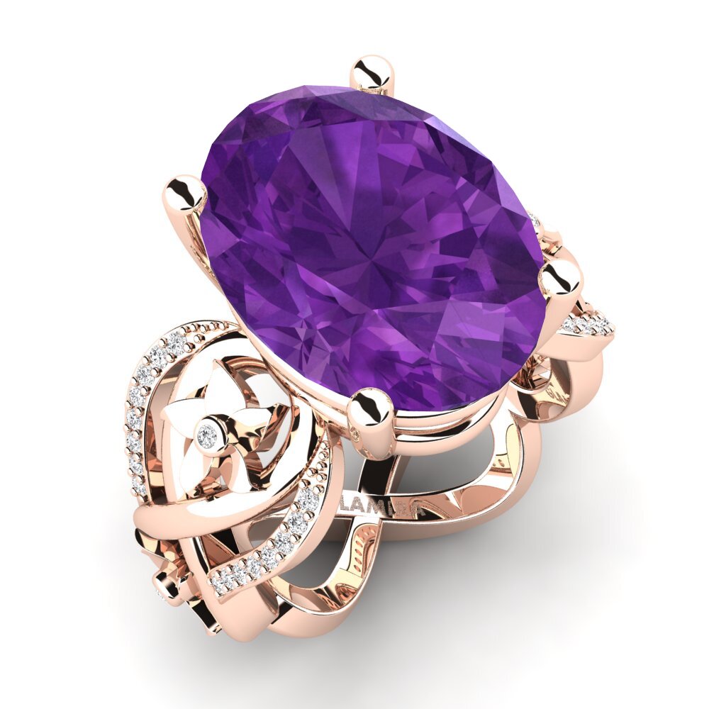 14k Rose Gold Amethyst Ring Nella