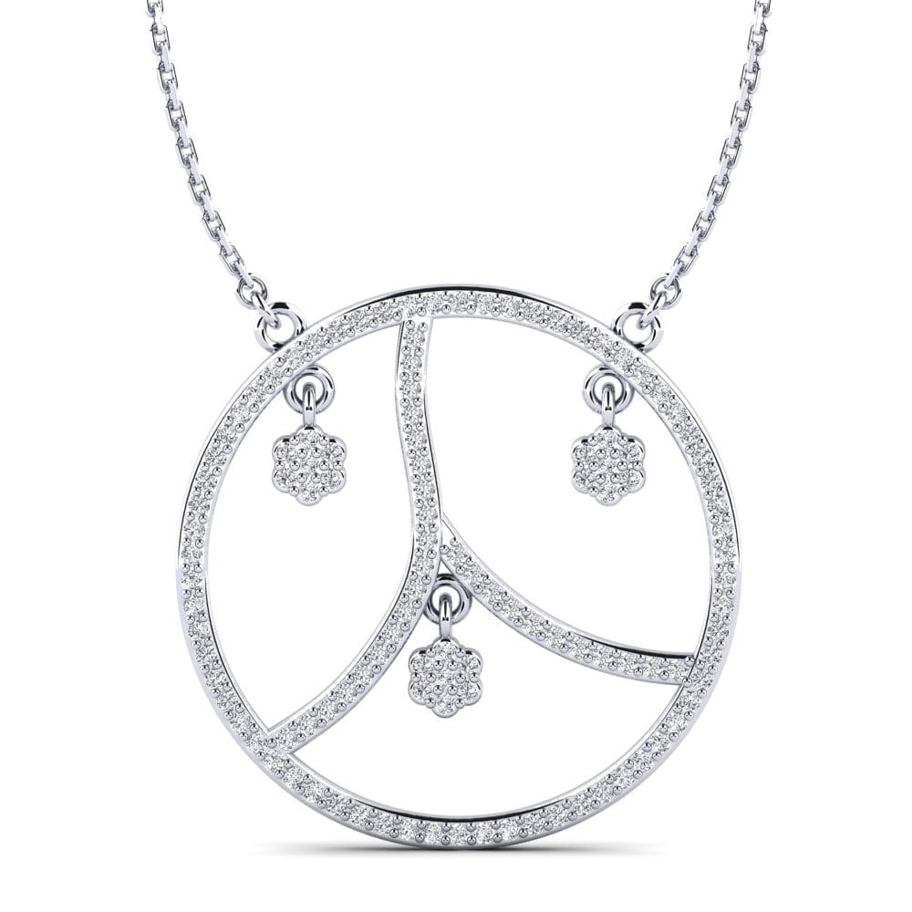 Pendentif Diamants 4,80 Carats Or Blanc 18k - Collier 18 Pouces - Neuf Avec étiquettes Certifiées
