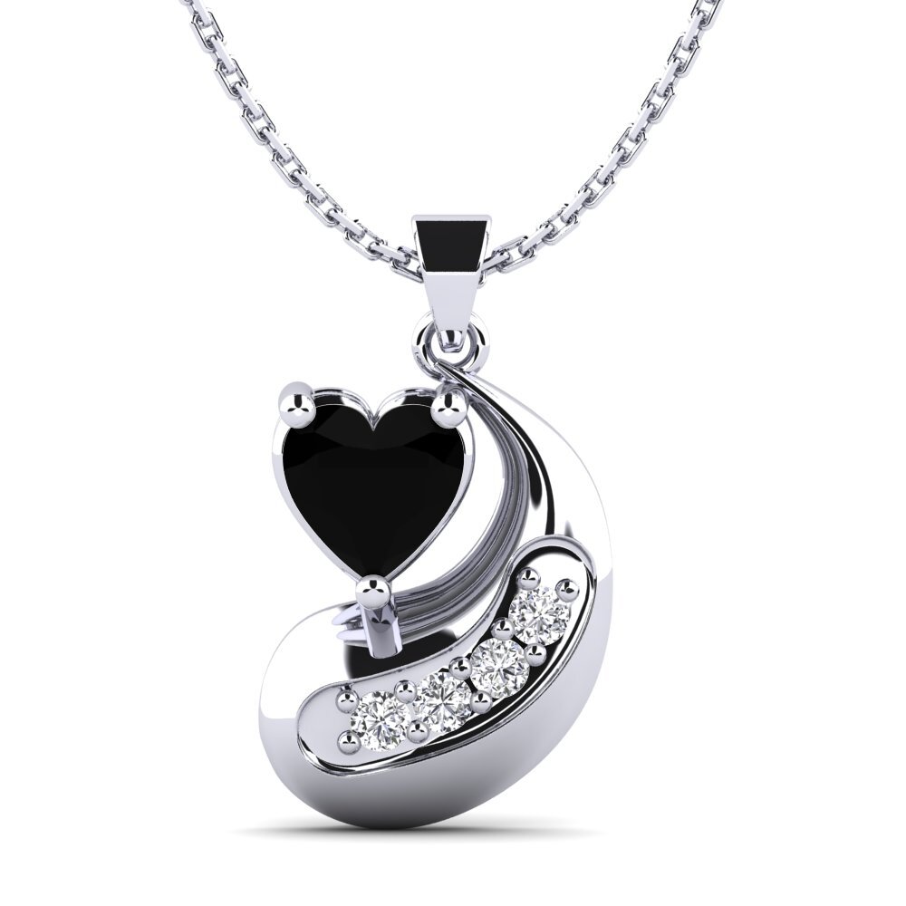 Heart Black Sapphire Women's Pendant Nellora