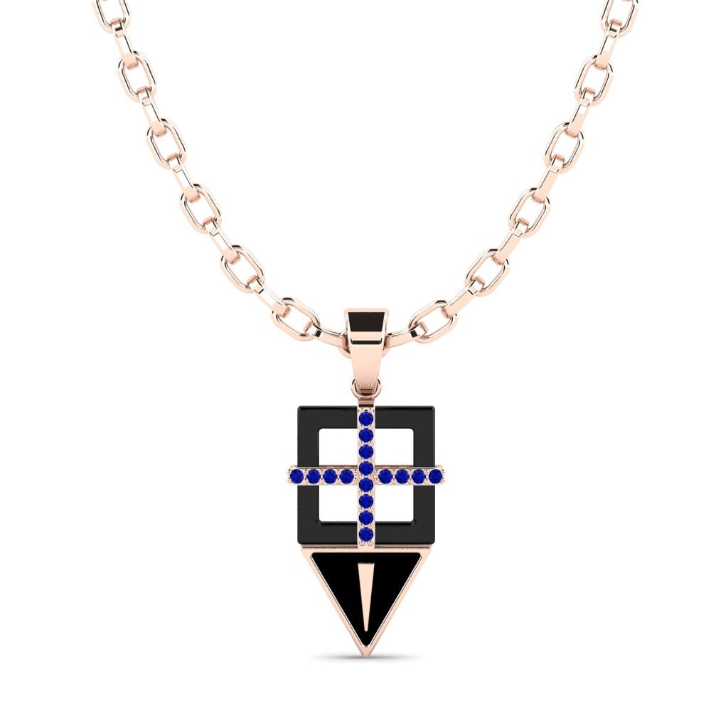 9k Oro Rosa Zafiro Colgante para hombre Neoma