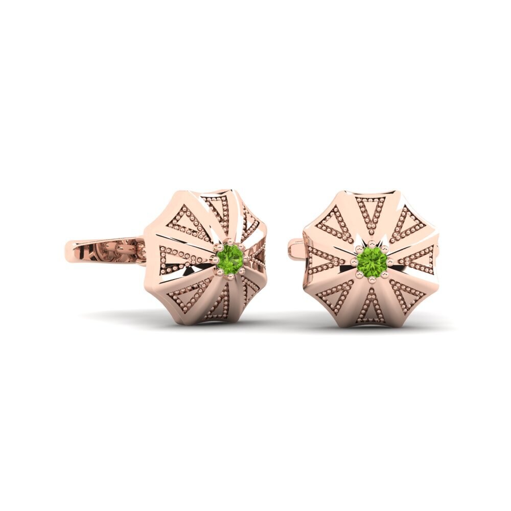 14ct Rose Gold Peridot Cufflink Neomi