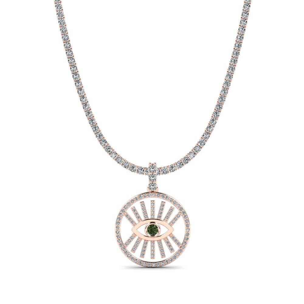 14k Oro Rosa Zafiro Verde Tennis Nerfe