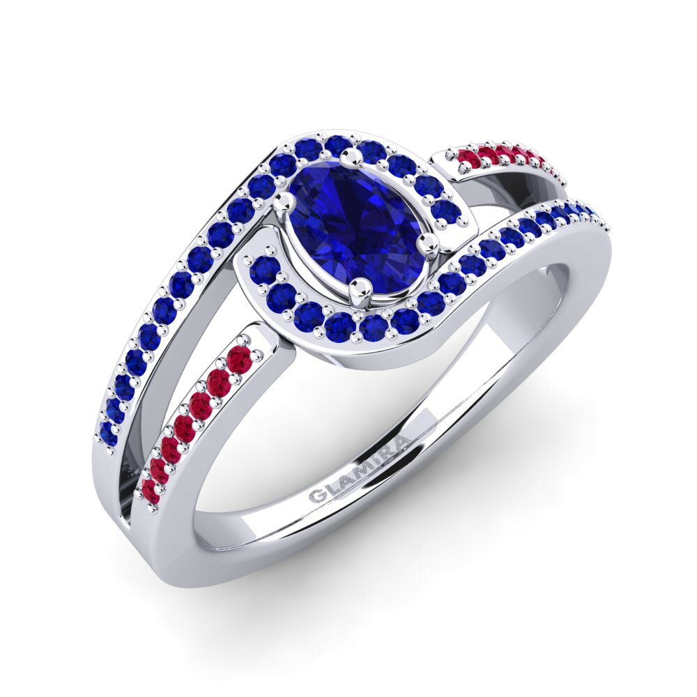 Sapphire (Lab Created) Engagement Ring Nerice